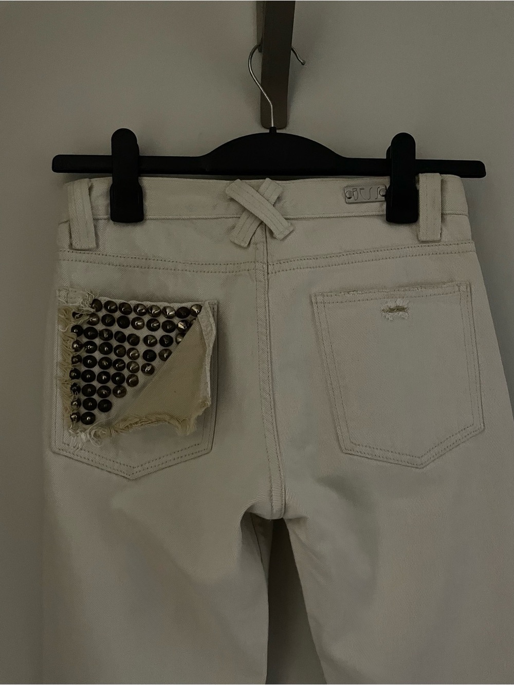 Distressed Studded Straight Leg BESS Jeans